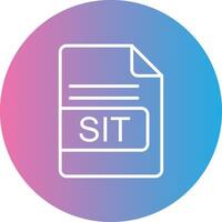 SIT File Format Line Gradient Circle Icon vector