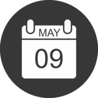 May Glyph Inverted Icon vector