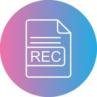 REC File Format Line Gradient Circle Icon vector