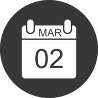 March Glyph Inverted Icon vector