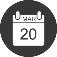 March Glyph Inverted Icon vector