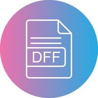 DFF File Format Line Gradient Circle Icon vector