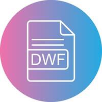 dwf archivo formato línea degradado circulo icono vector