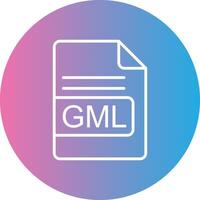 GML File Format Line Gradient Circle Icon vector