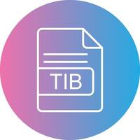 tib archivo formato línea degradado circulo icono vector