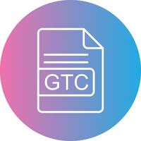 GTC File Format Line Gradient Circle Icon vector