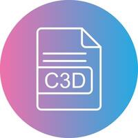 C3D File Format Line Gradient Circle Icon vector