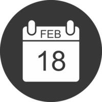 February Glyph Inverted Icon vector