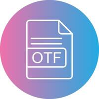 otf archivo formato línea degradado circulo icono vector