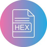 HEX File Format Line Gradient Circle Icon vector