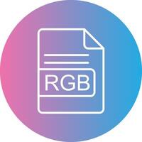 rgb archivo formato línea degradado circulo icono vector