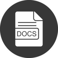 DOCS File Format Glyph Inverted Icon vector