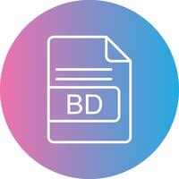 BD File Format Line Gradient Circle Icon vector