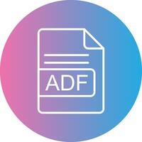 adf archivo formato línea degradado circulo icono vector