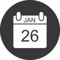 January Glyph Inverted Icon vector