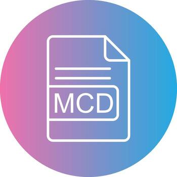 MCD File Format Line Gradient Circle Icon vector