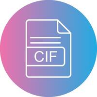 CIF File Format Line Gradient Circle Icon vector