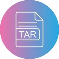 TAR File Format Line Gradient Circle Icon vector