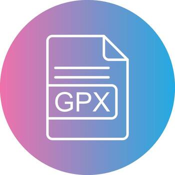GPX File Format Line Gradient Circle Icon vector