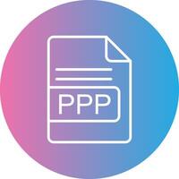 PPP File Format Line Gradient Circle Icon vector