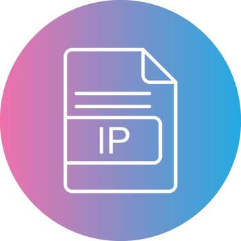IP File Format Line Gradient Circle Icon vector