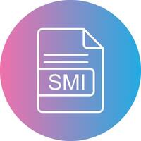 smi archivo formato línea degradado circulo icono vector