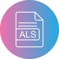 ALS File Format Line Gradient Circle Icon vector