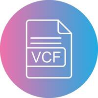 vcf archivo formato línea degradado circulo icono vector