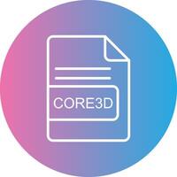 CORE3D File Format Line Gradient Circle Icon vector