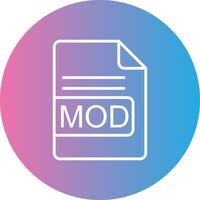 MOD File Format Line Gradient Circle Icon vector
