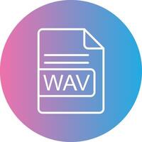 wav archivo formato línea degradado circulo icono vector