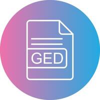 GED File Format Line Gradient Circle Icon vector