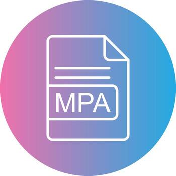 MPA File Format Line Gradient Circle Icon vector