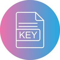 KEY File Format Line Gradient Circle Icon vector