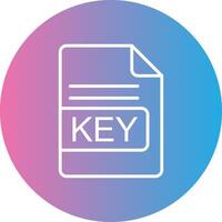 KEY File Format Line Gradient Circle Icon vector