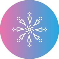 Firework Line Gradient Circle Icon vector