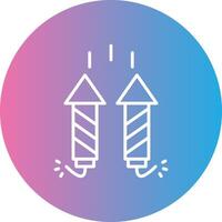 Firework Line Gradient Circle Icon vector