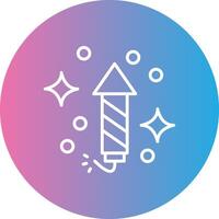 Firework Line Gradient Circle Icon vector