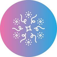 Firework Line Gradient Circle Icon vector