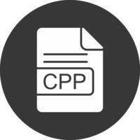 CPP File Format Glyph Inverted Icon vector