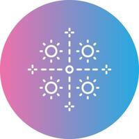 Firework Line Gradient Circle Icon vector