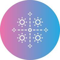 Firework Line Gradient Circle Icon vector