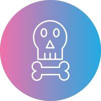 Skull Line Gradient Circle Icon vector