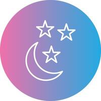 Half Moon Line Gradient Circle Icon vector