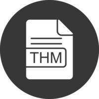 thm archivo formato glifo invertido icono vector