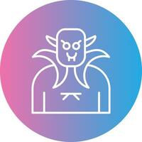 Vampire Line Gradient Circle Icon vector
