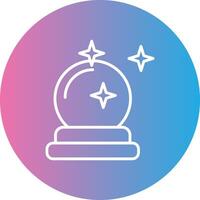 Crystal Ball Line Gradient Circle Icon vector