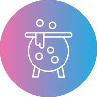 Cauldron Line Gradient Circle Icon vector