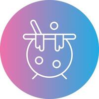 Cauldron Line Gradient Circle Icon vector