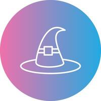 Witch Hat Line Gradient Circle Icon vector